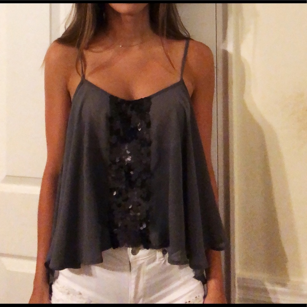 Glitter detail tank top